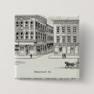 Montgomery West side Clay and Washington 2 Inch Square Button