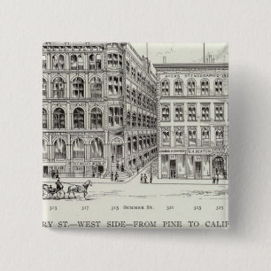 Montgomery West side Pine and California 2 Inch Square Button