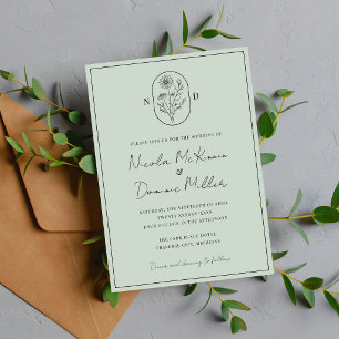 Month Flower April Fully Customize Wedding Invitation