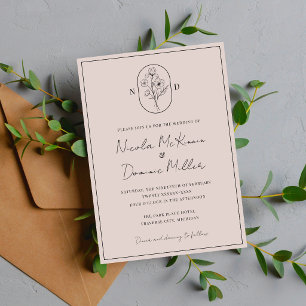 Month Flower February Fully Customize Wedding Invitation