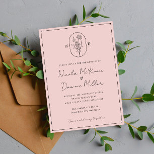 Month Flower   July   Fully Customize Wedding Invitation