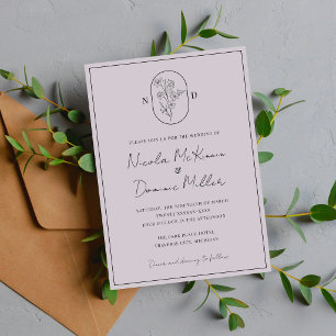 Month Flower March Fully Customize Wedding Invitation