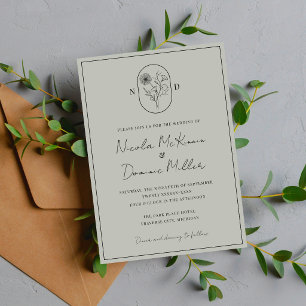 Month Flower   September   Fully Customize Wedding Invitation
