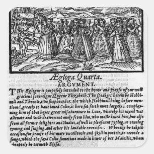 Month of April, from 'The Shepheardes Calender Square Sticker