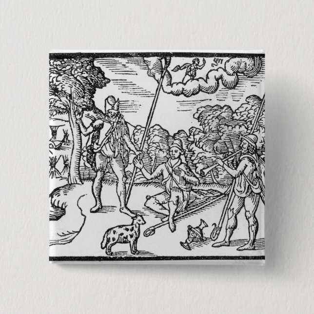 Month of August, from 'The Shepheardes 2 Inch Square Button (Front)