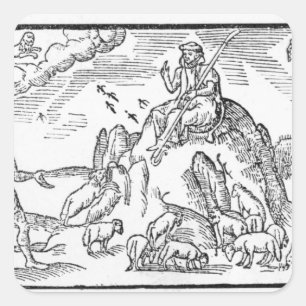 Month of July, from 'The Shepheardes Calender' Square Sticker
