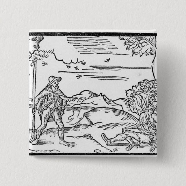 Month of September 'The Shepheardes Calender' 2 Inch Square Button (Front)