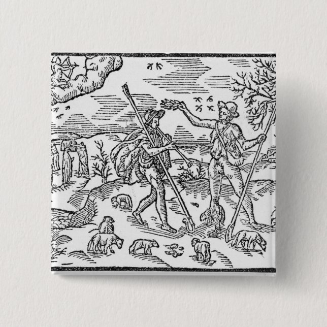 Month of September 'The Shepheardes Calender' 2 Inch Square Button (Front)