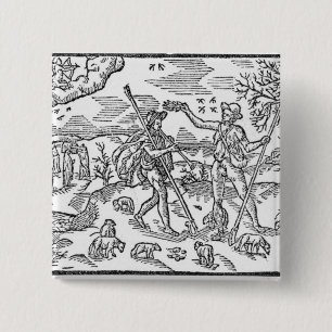 Month of September 'The Shepheardes Calender' 2 Inch Square Button