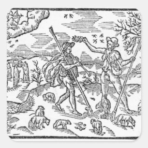 Month of September 'The Shepheardes Calender' Square Sticker