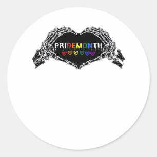 Month Skeleton Heart Hands LGBTQIA Classic Round Sticker
