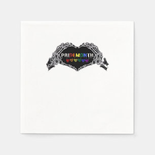 Month Skeleton Heart Hands LGBTQIA Creative Style Napkin