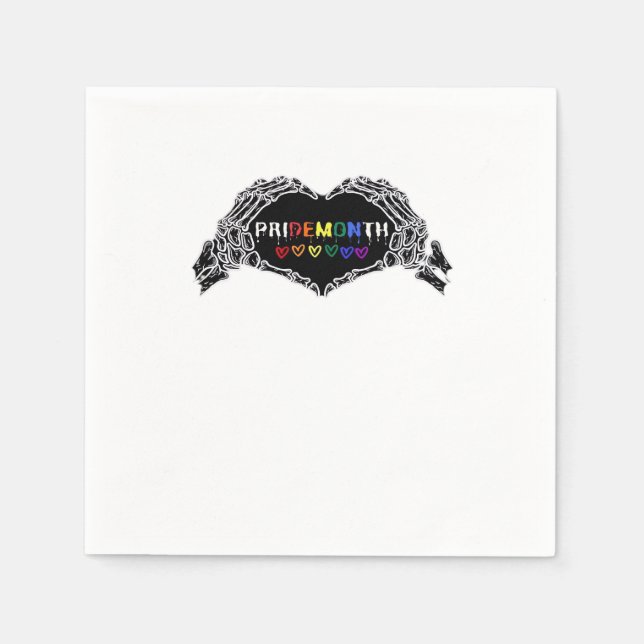 Month Skeleton Heart Hands LGBTQIA  Napkin (Front)