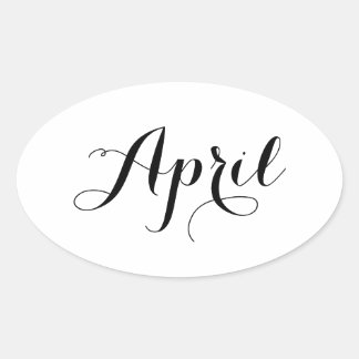 Month Stickers: April Oval Sticker