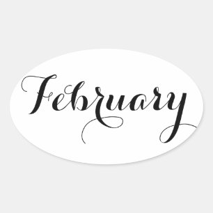 Month Stickers: February Oval Sticker