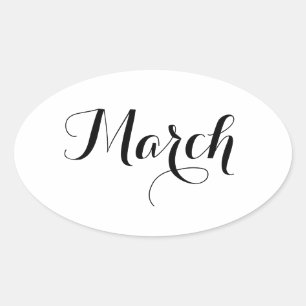 Month Stickers: March Oval Sticker