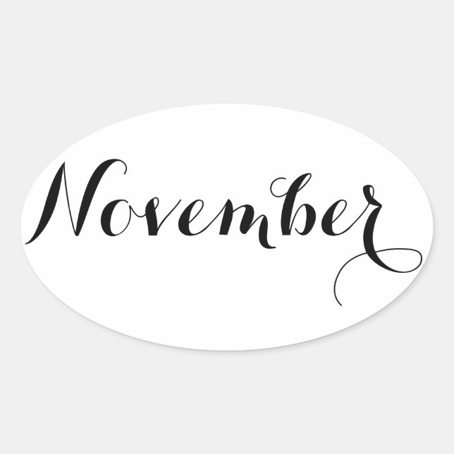 Month Stickers: November Oval Sticker (Front)