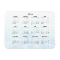 Monthly 2024 Calendar Magnet Textured
