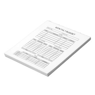 Monthly Budget Planner Notepad