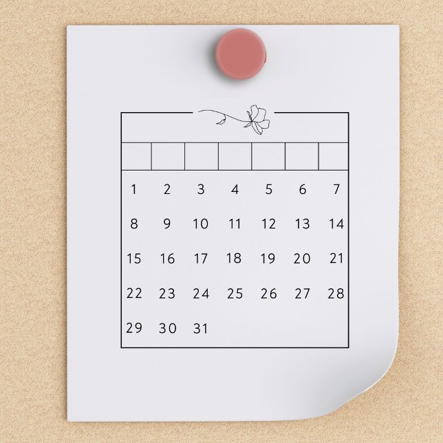 Monthly Bullet Journal Calendar Habit Tracker Bujo Rubber Stamp (Creator Uploaded)