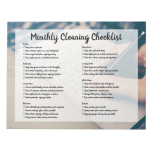 Monthly House Cleaning Checklist Notepad
