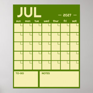 Monthly Large Undated Vibrant Colour Wall Calendar Poster