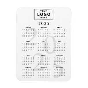 Monthly Logo Minimalist 2025 Calendar Magnet