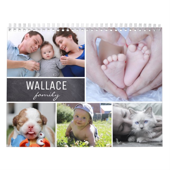Monthly Personalized Multi Photos Family Calendar (Cover)