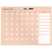 Monthly plan + weekly meal , peach orange
