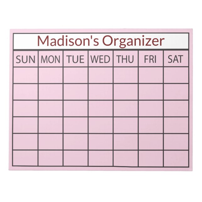 Monthly Planner Business Notepad (Front)