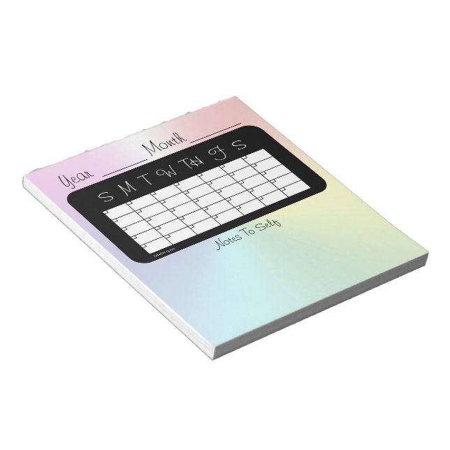 Monthly Planner Shimmer Calendar by Janz Notepad (Angled)