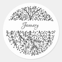 Monthly Stickers January - text editable