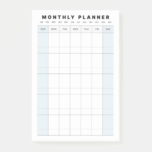 Monthly Study Planner Post-it Notes (Front)