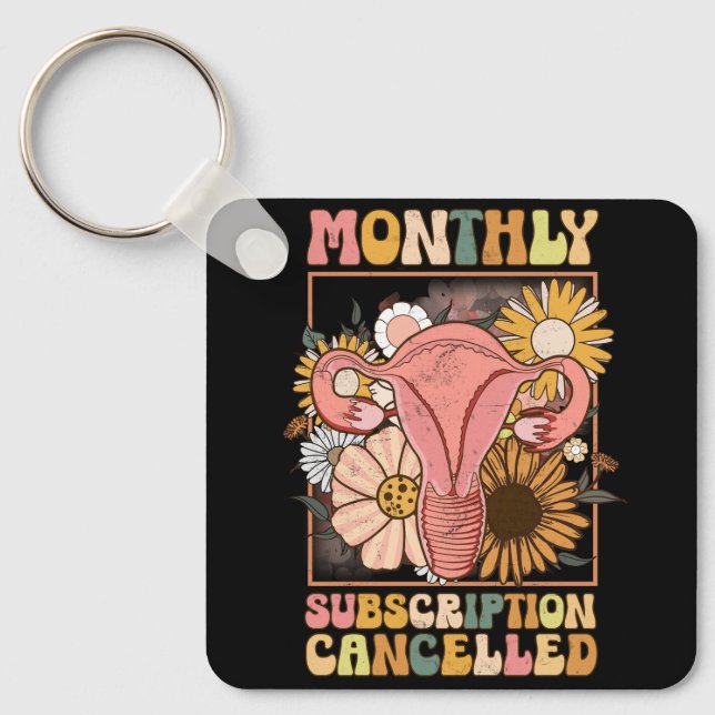 Monthly Subscription Cancelled Uterus Support Hyst Keychain (Front)