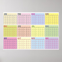 Monthly Undated Colourful Blank Planner Calendar