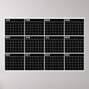 Monthly Undated Minimalist Wall Planner Calendar Poster