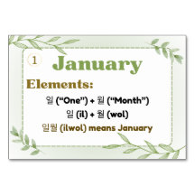 Months in Korean Hangul (Flash Cards)