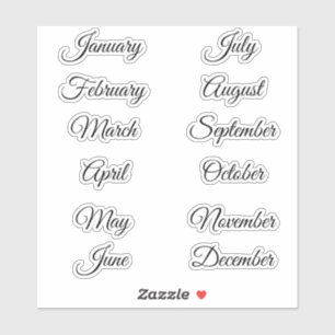Months of the year planning custom sheet sticker