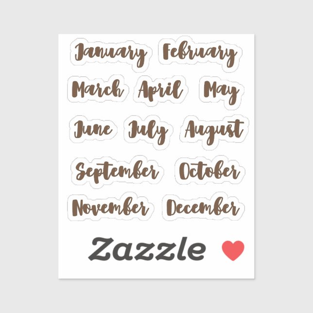 Months of the year tiny latte (Sheet)