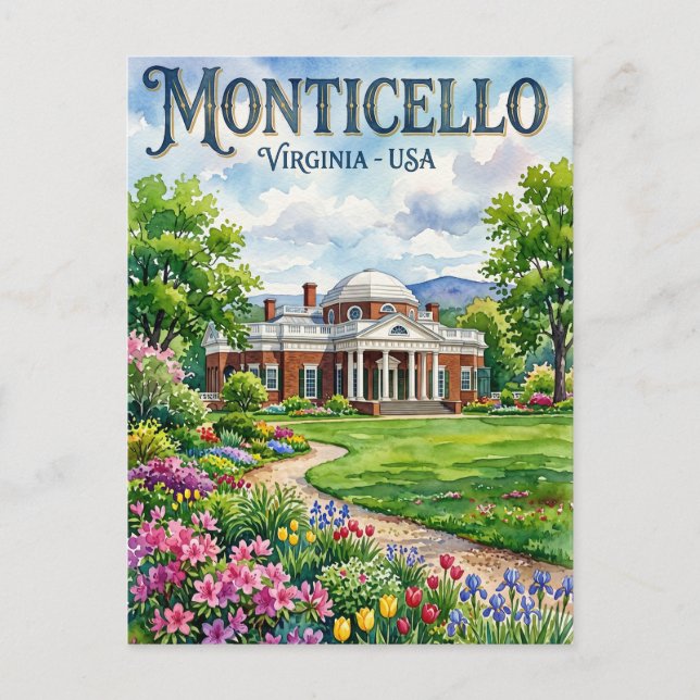 Monticello USA Postcard (Front)