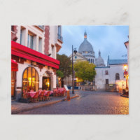 Montmartre in Paris, France Old Street Cafe 