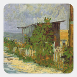 Montmartre Path and Sunflowers by Vincent van Gogh Square Sticker