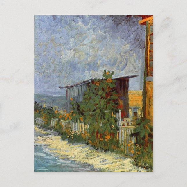 Montmartre Path with Sunflowers Van Gogh Fine Art Postcard (Front)