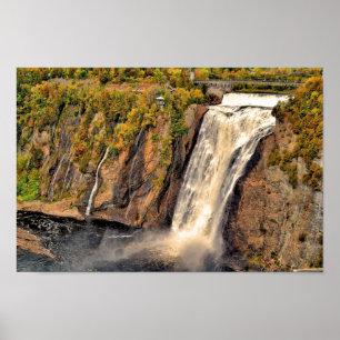 Montmorency Falls Canada stylized Poster