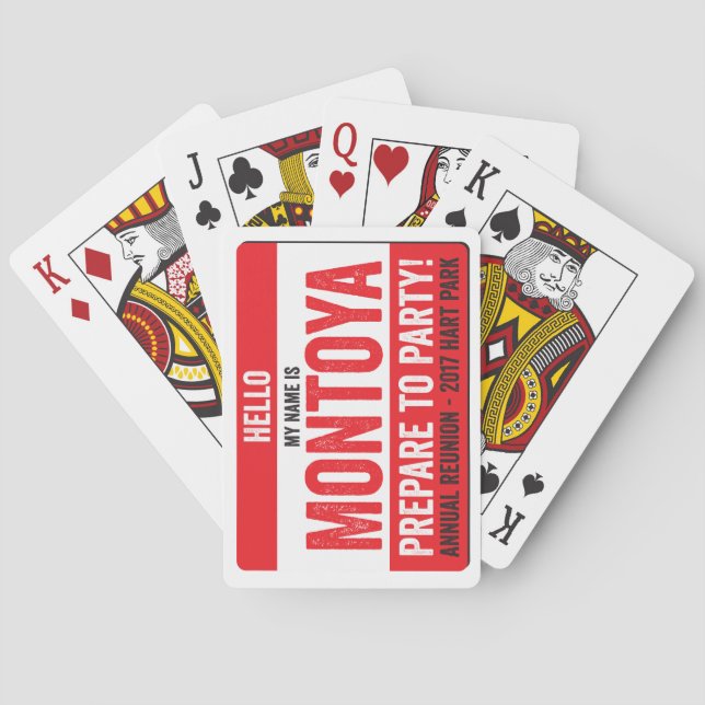 Montoya Reunion 2017 - Prepare to Party! Playing Cards (Back)