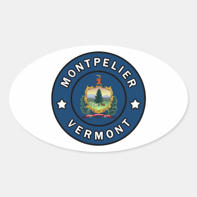 Montpelier Vermont Oval Sticker (Front)
