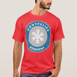 Montpelier Vermont VT Winter Snow Snowflake Badge  T-Shirt