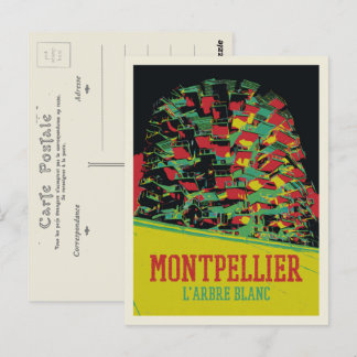 Montpellier Arbre blanc illustration France Postcard