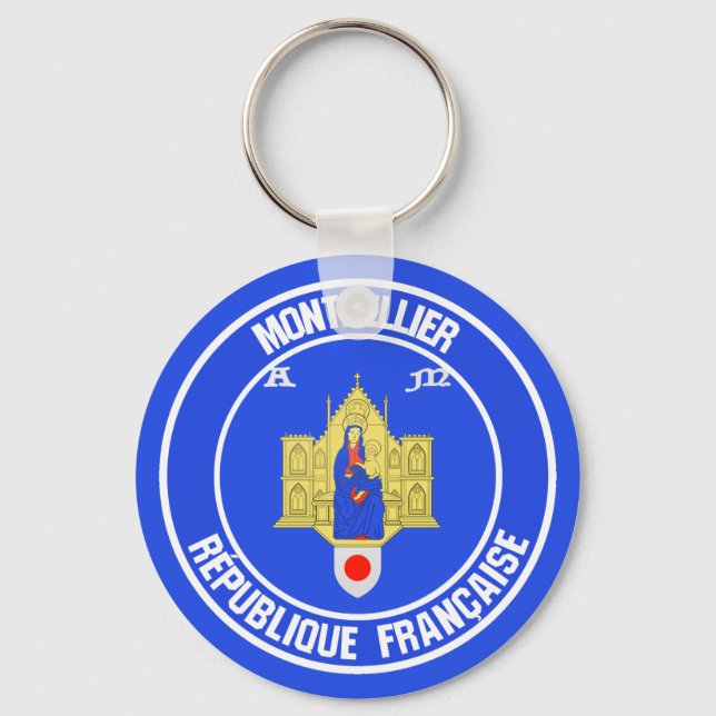 Montpellier Round Emblem Keychain (Front)