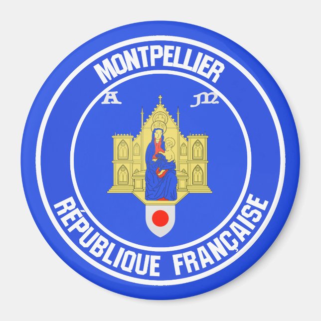 Montpellier Round Emblem Magnet (Front)